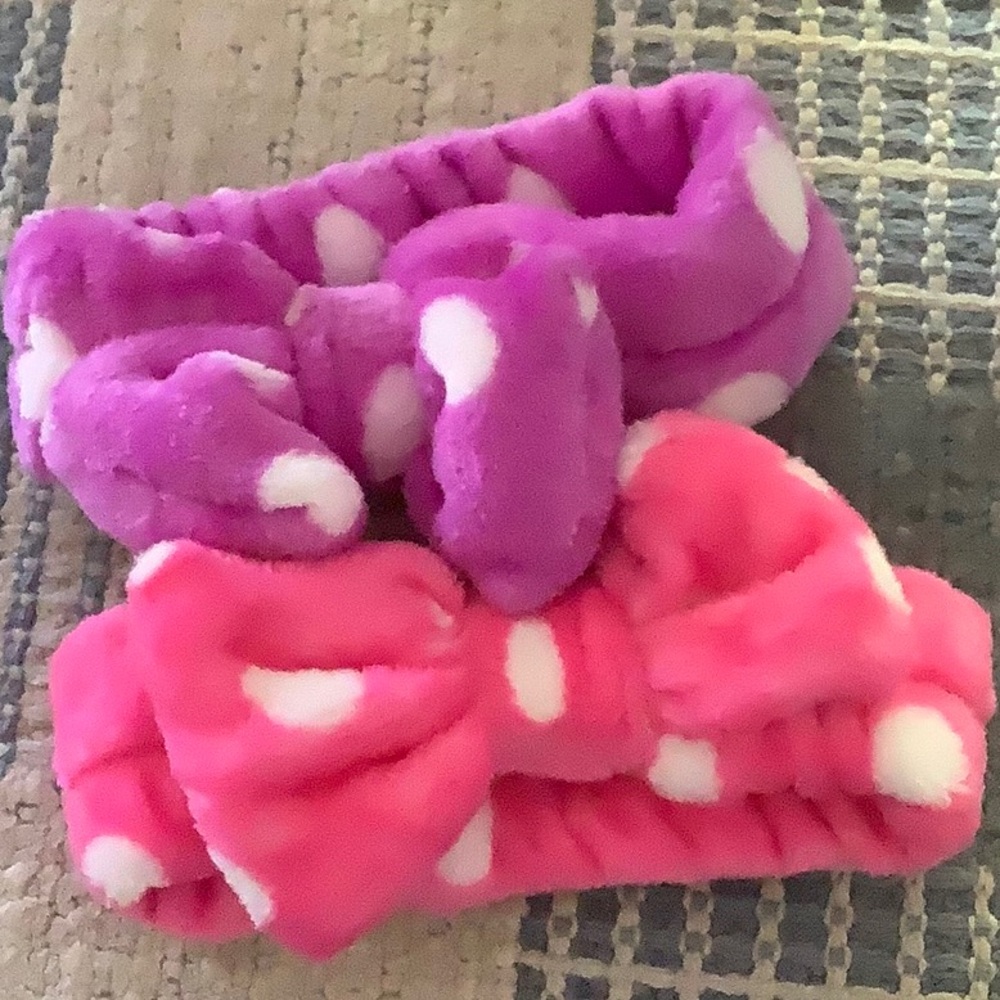 Set of 2 polkadot spa headbands